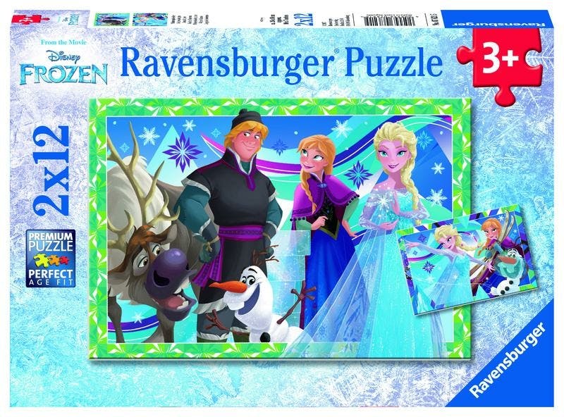 Ravensburger Puzzel Disney Frozen Plezier In De Winter - Twee Puzzels - 12 Stuks - Kinderpuzzel