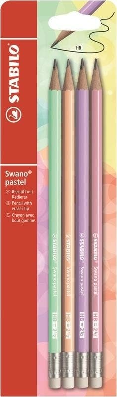 Stabilo - Lot De 4 Crayons-gomme Hb Swano Pastel 