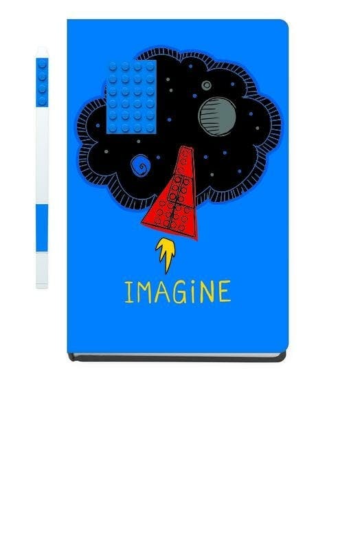 Lego Bloc Note Imagine + Stylo Gel Bleu