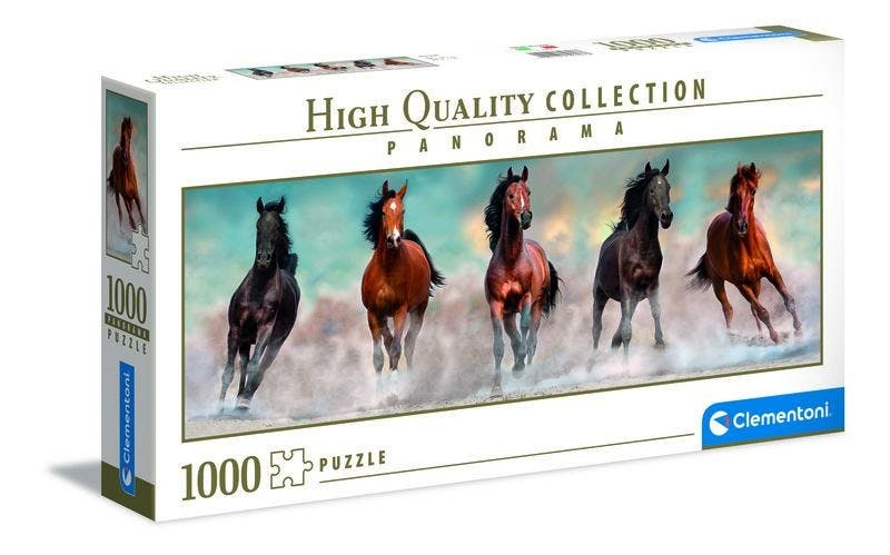 Clementoni puzzel Panorama HQC Horses 1000 stuks