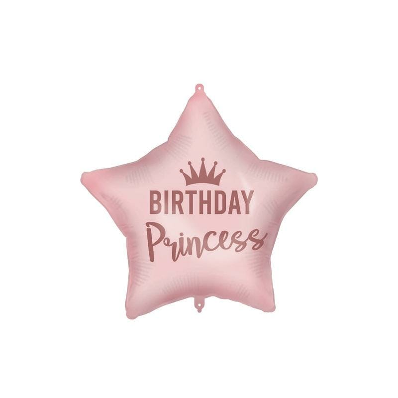 Folieballon Birthday Princess roze 46 cm