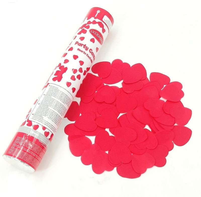 Party Cannon 27.5Cm Red Hearts
