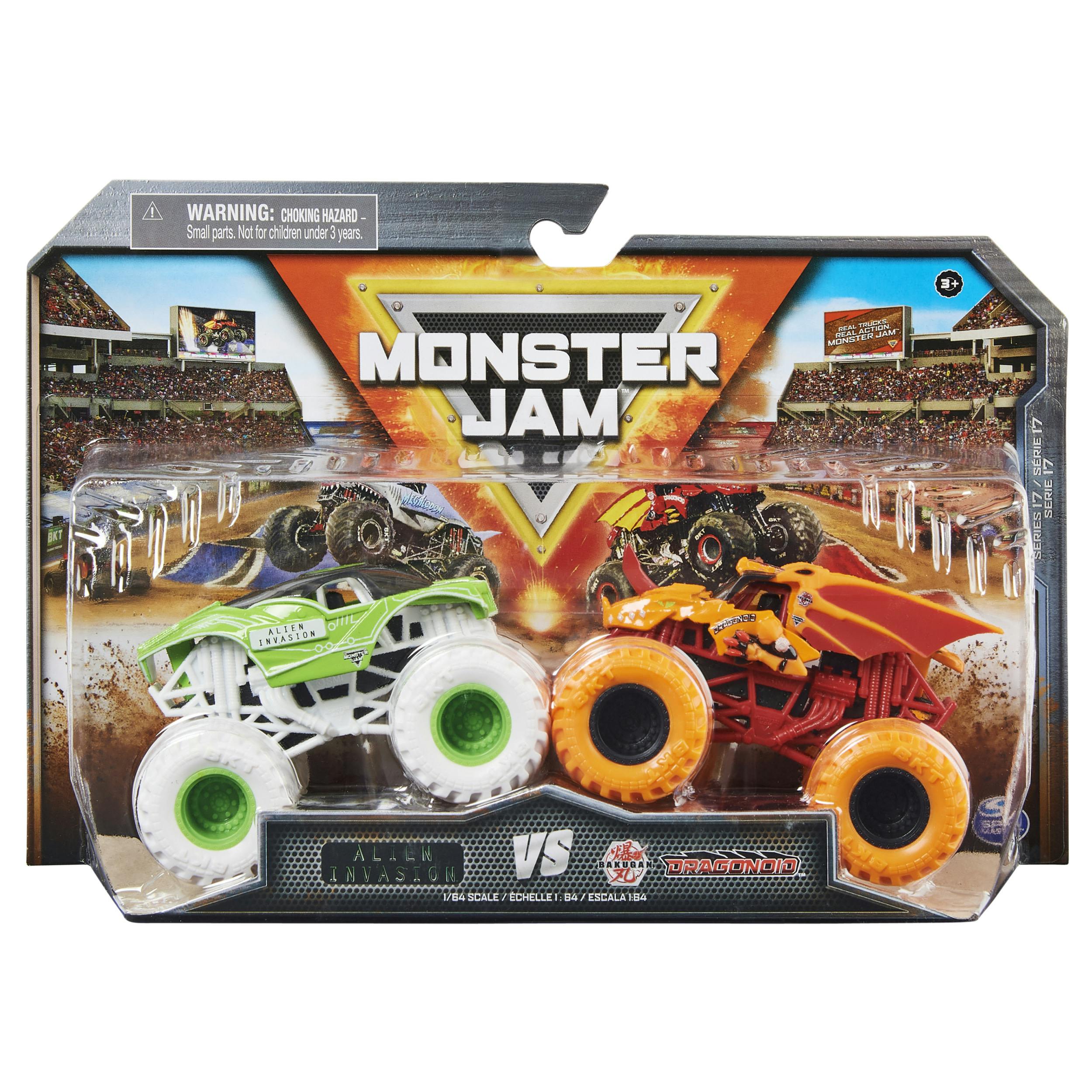 Monster Jam Official Alien Invasion Vs. Bakugan Dragonoid Die-Cast Monster Trucks