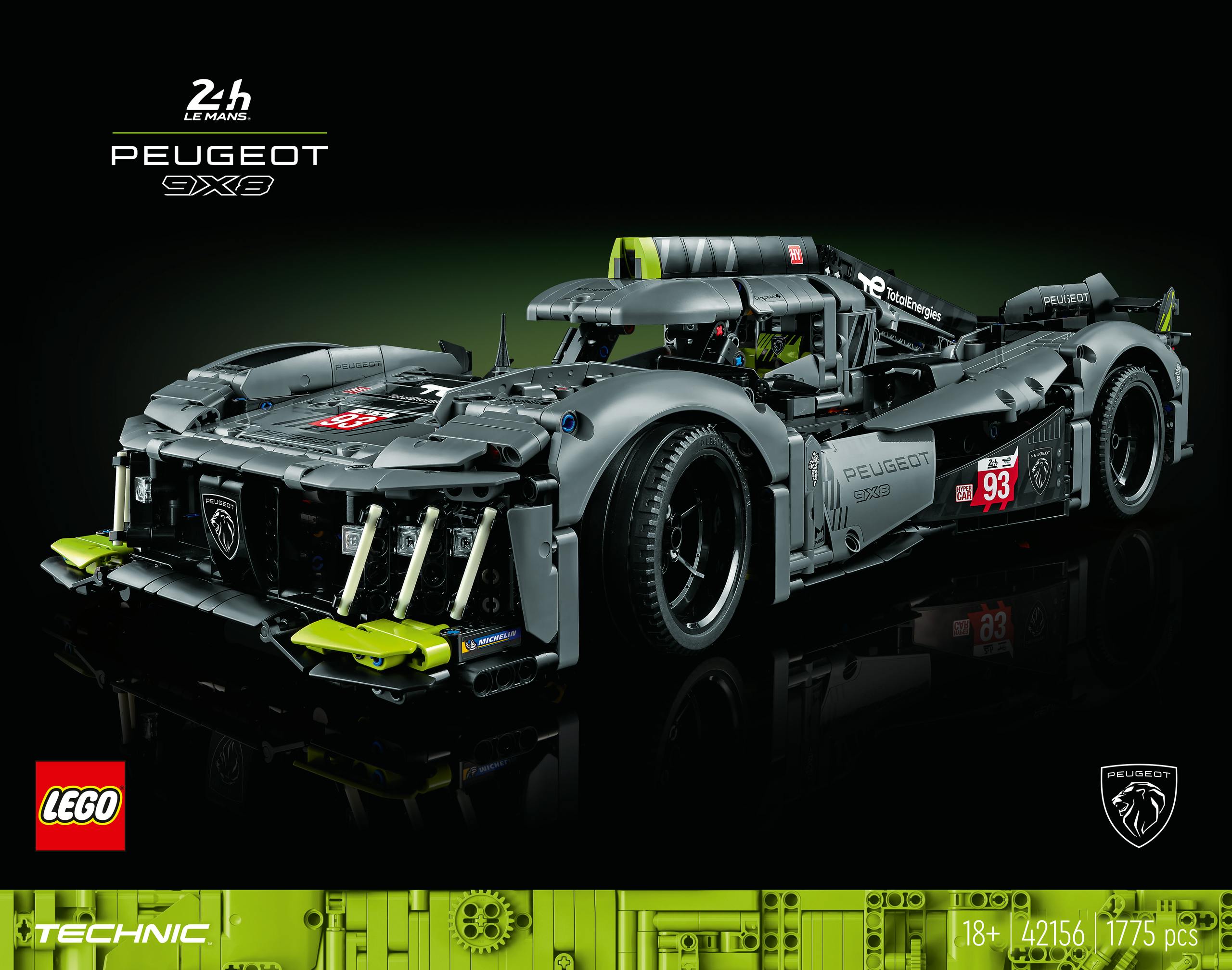Lego Technic Peugeot 9x8 24h Le Mans Hybrid Hypercar - 42156