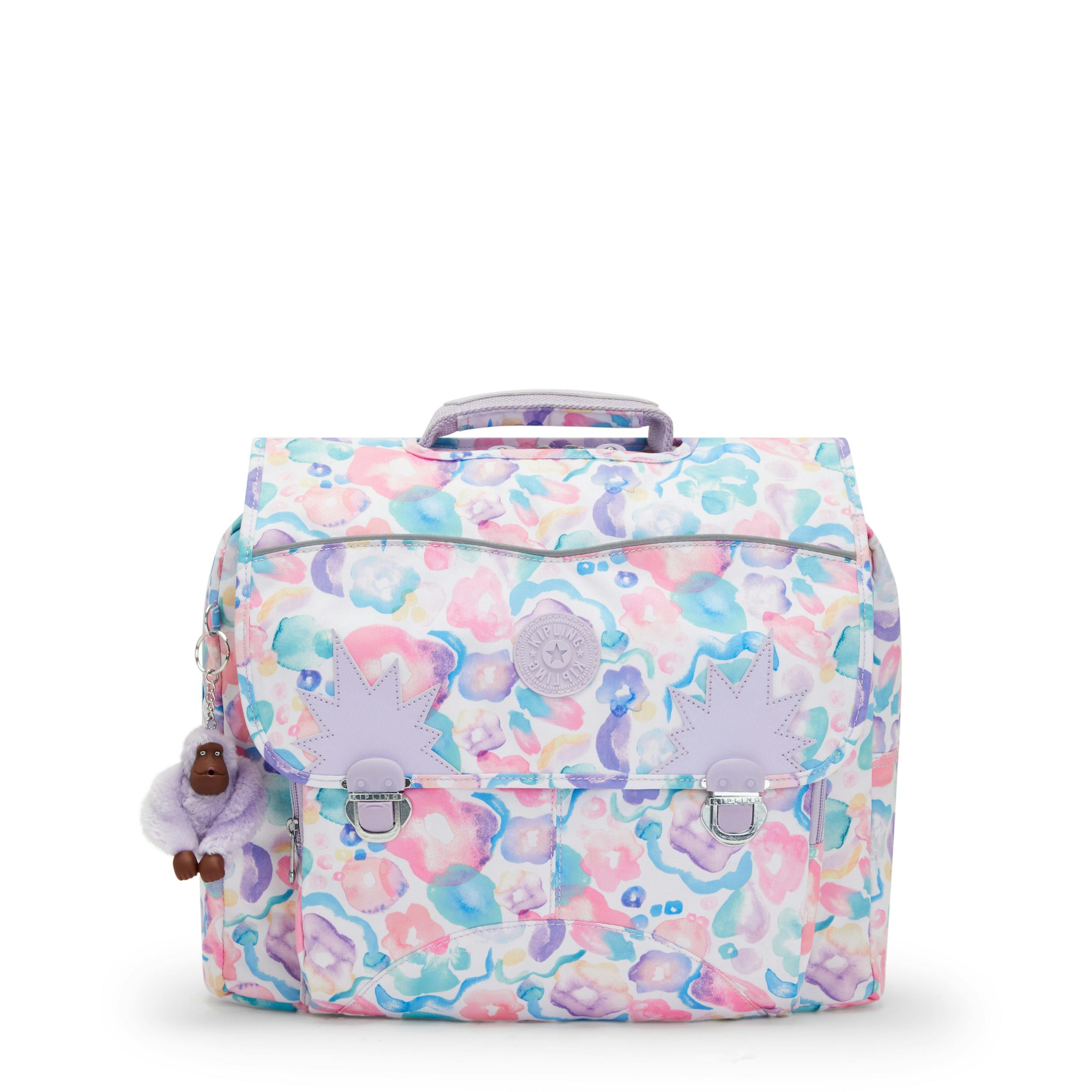 Kipling Boekentas Iniko Aqua Flowers 18l Roze