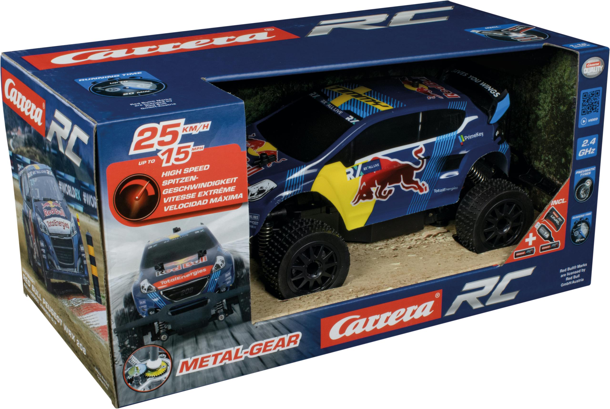 Carrera Rc Auto Red Bull Rallycross - Peugeot 1:18