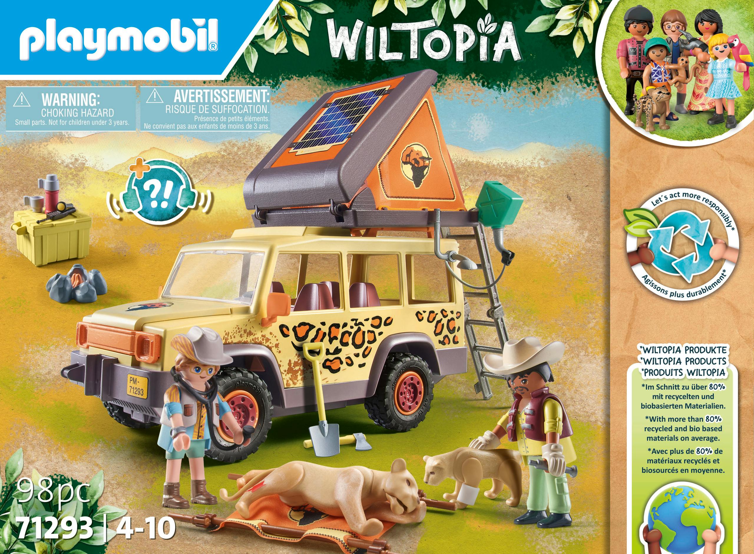 Playmobil Wiltopia Explorateurs Avec Véhicule Tout Terrain (71293)