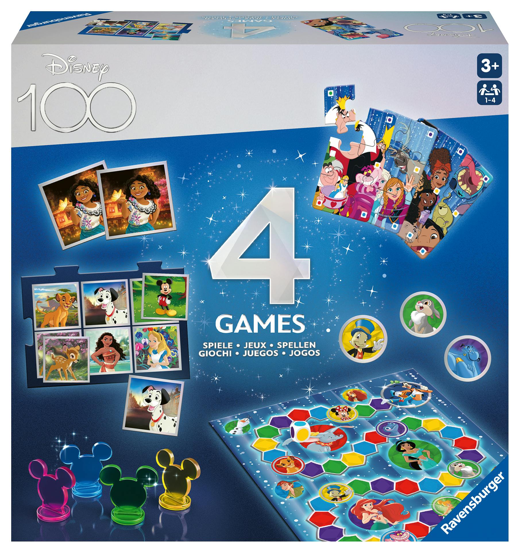 Ravensburger Disney 100 Years 4 In 1 Games - Jeux Pour Enfants
