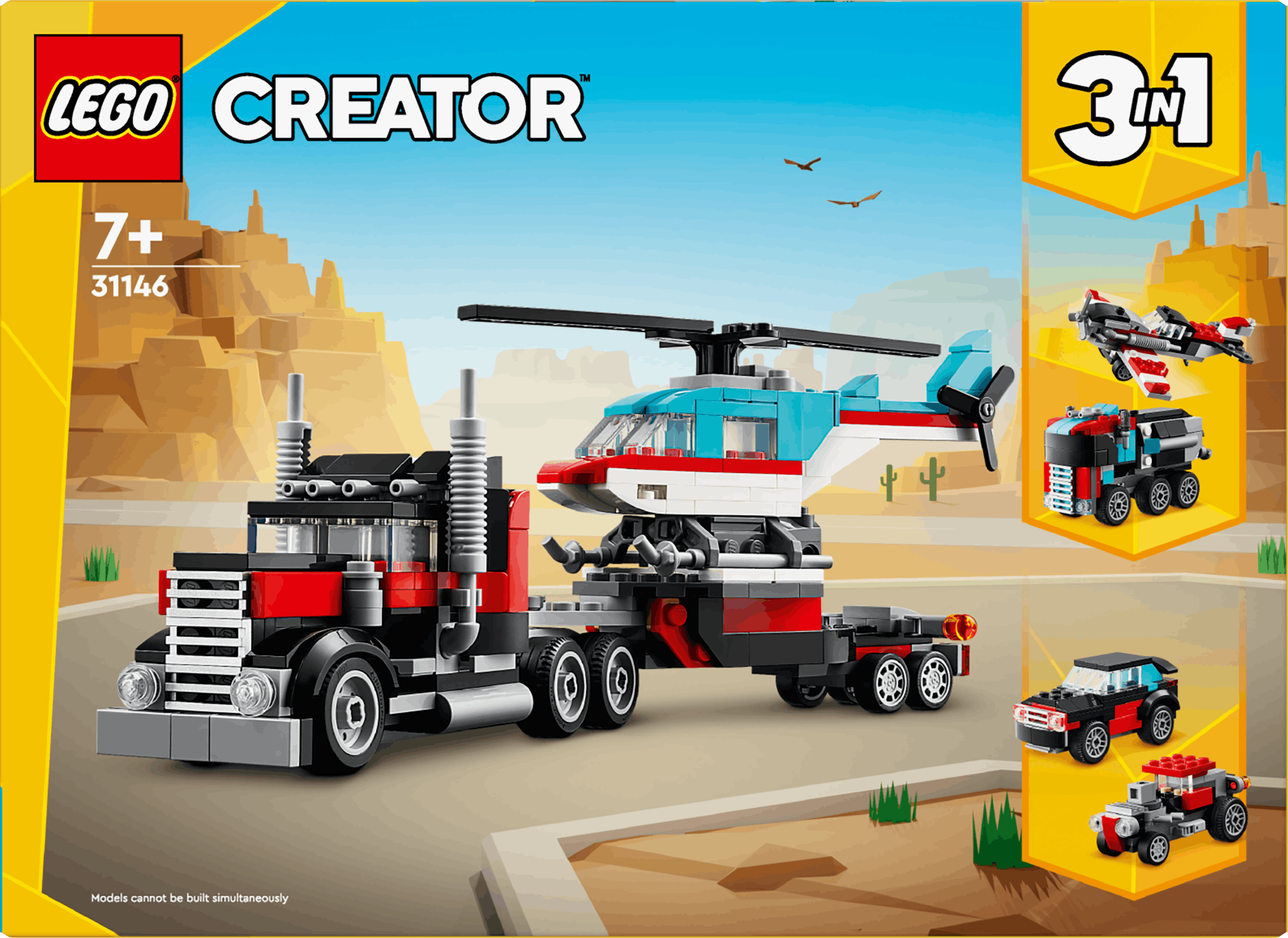 Lego Creator Le Camion Remorque Avec Hélicoptère (31146)