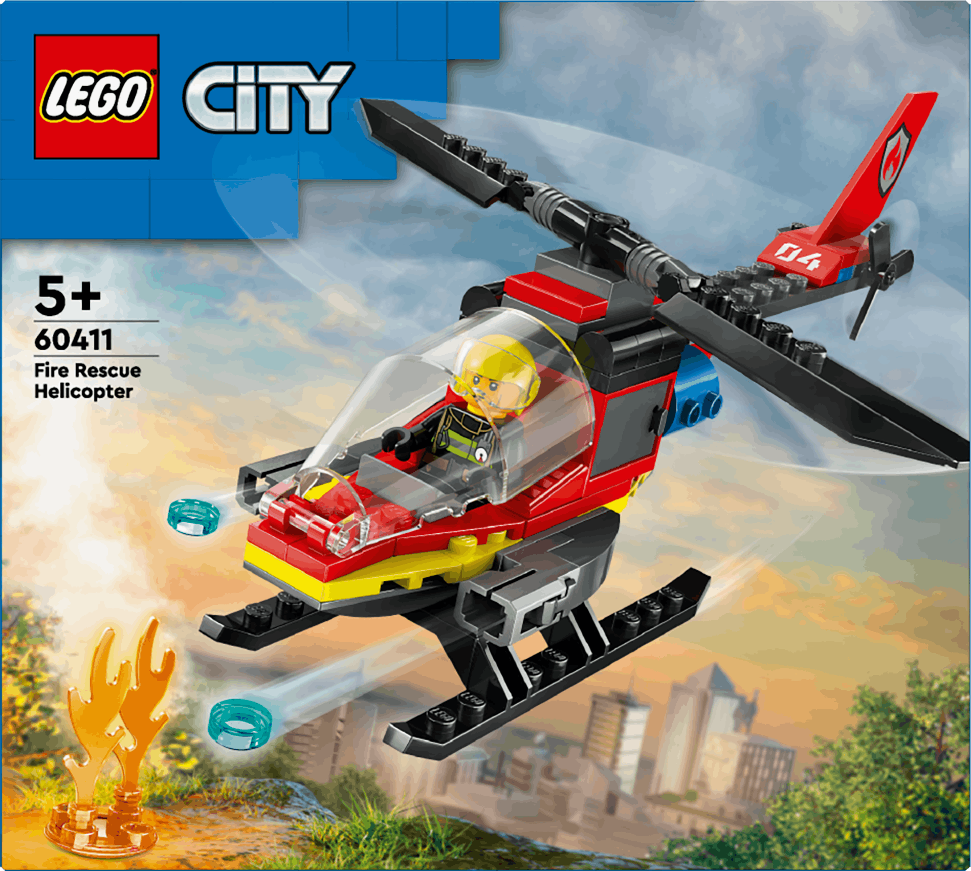 Lego City L’hélicoptère De Secours Des Pompiers (60411)