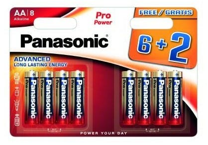 6+2 Panasonic Pro Alkaline Batterijen