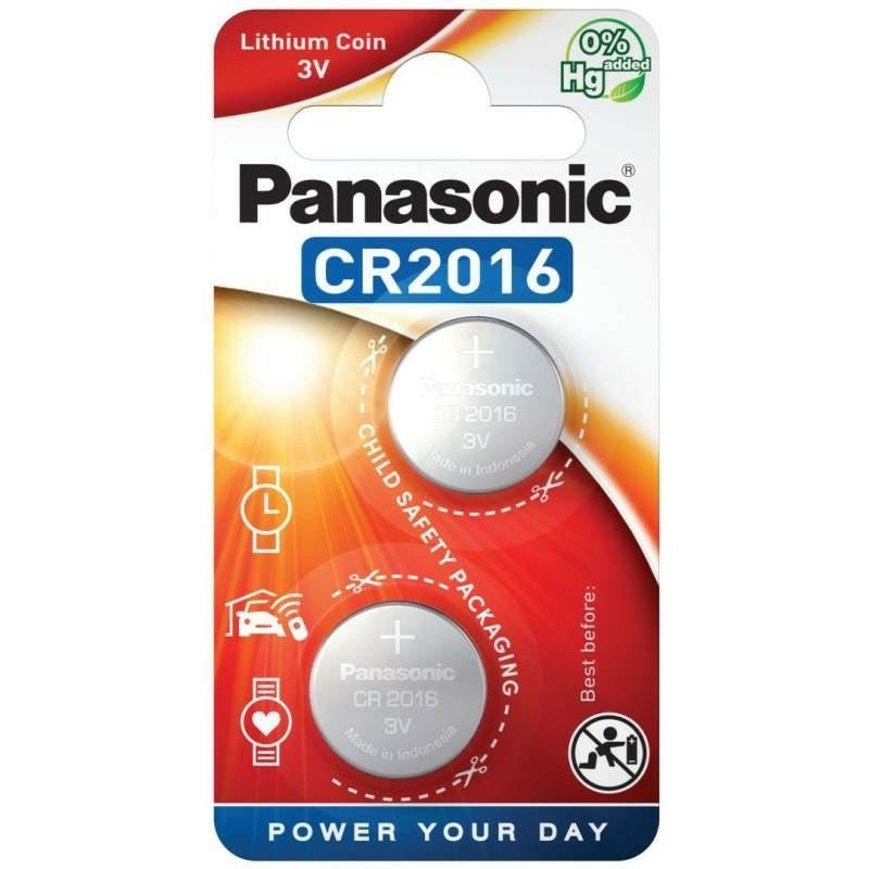 Panasonic CR2016 Knoopcel Batterij - 2 stuks