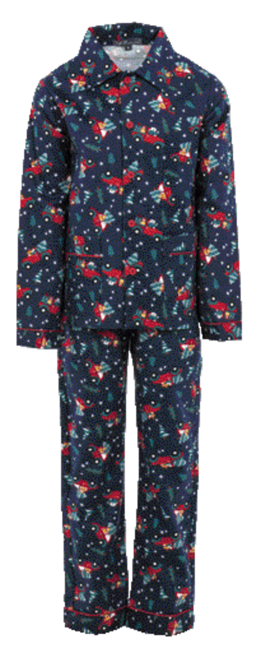 Pyjama De Noël Garçon flanelle Bleu Marine