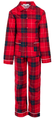 Pyjama Flanelle Carreaux Rouge Garçon