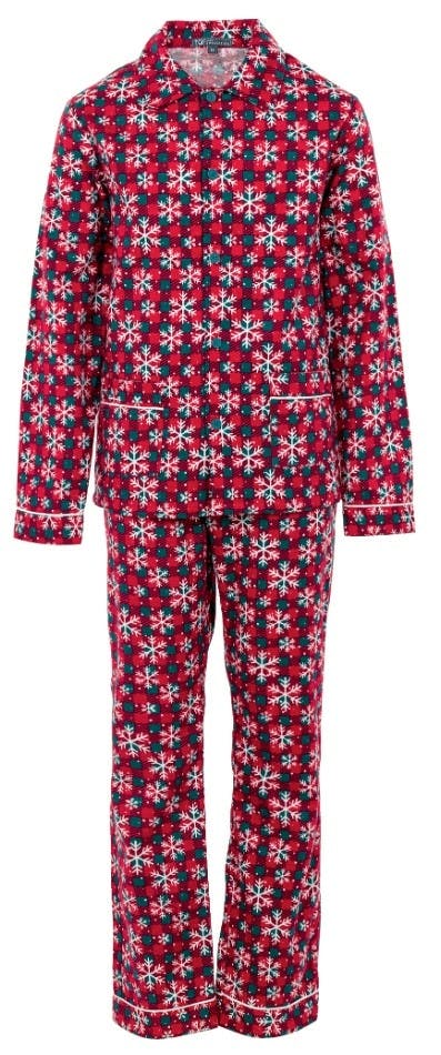 Pyjama De Noël Garçon Flanelle Rouge