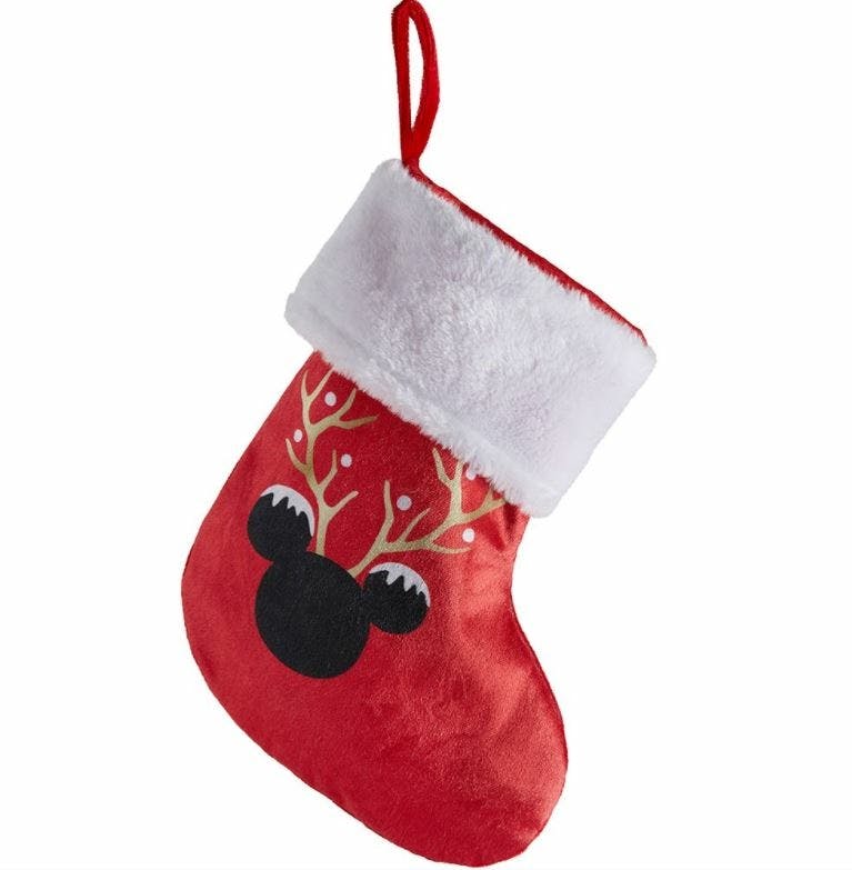 Kerstsok Mickey Mouse rood wit