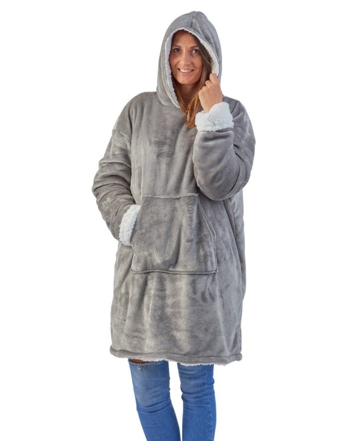 Oversized Fleece Hoodie - Polar Poncho one size