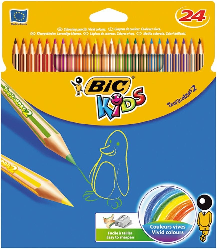 Bic Kids Crayons De Couleur Tropicolors - 24 Pièces