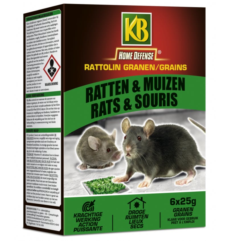 Boîte De Graines Anti-souris Et Anti-rats Home Kb Defense 6x25 Gr