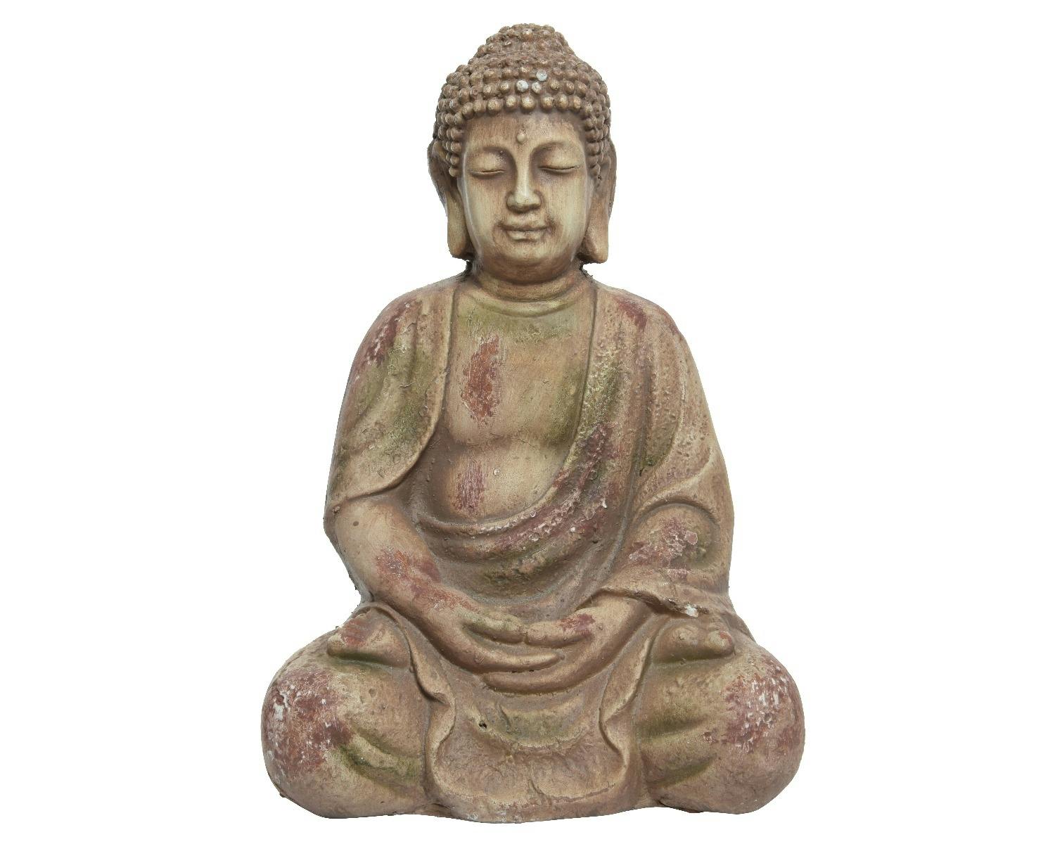 Boeddha Magnesia Grijs Gebleekt 30cm