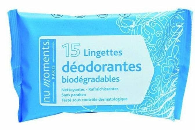 15 Lingettes Déodorantes Biodégradables 