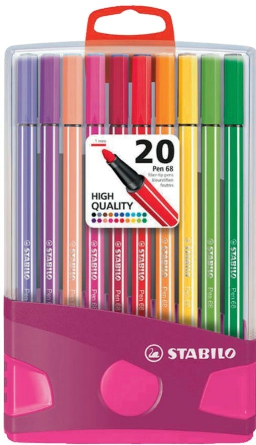 STABILO Viltstift Pen 68 ColorParade (roze/lila) 20 kleuren