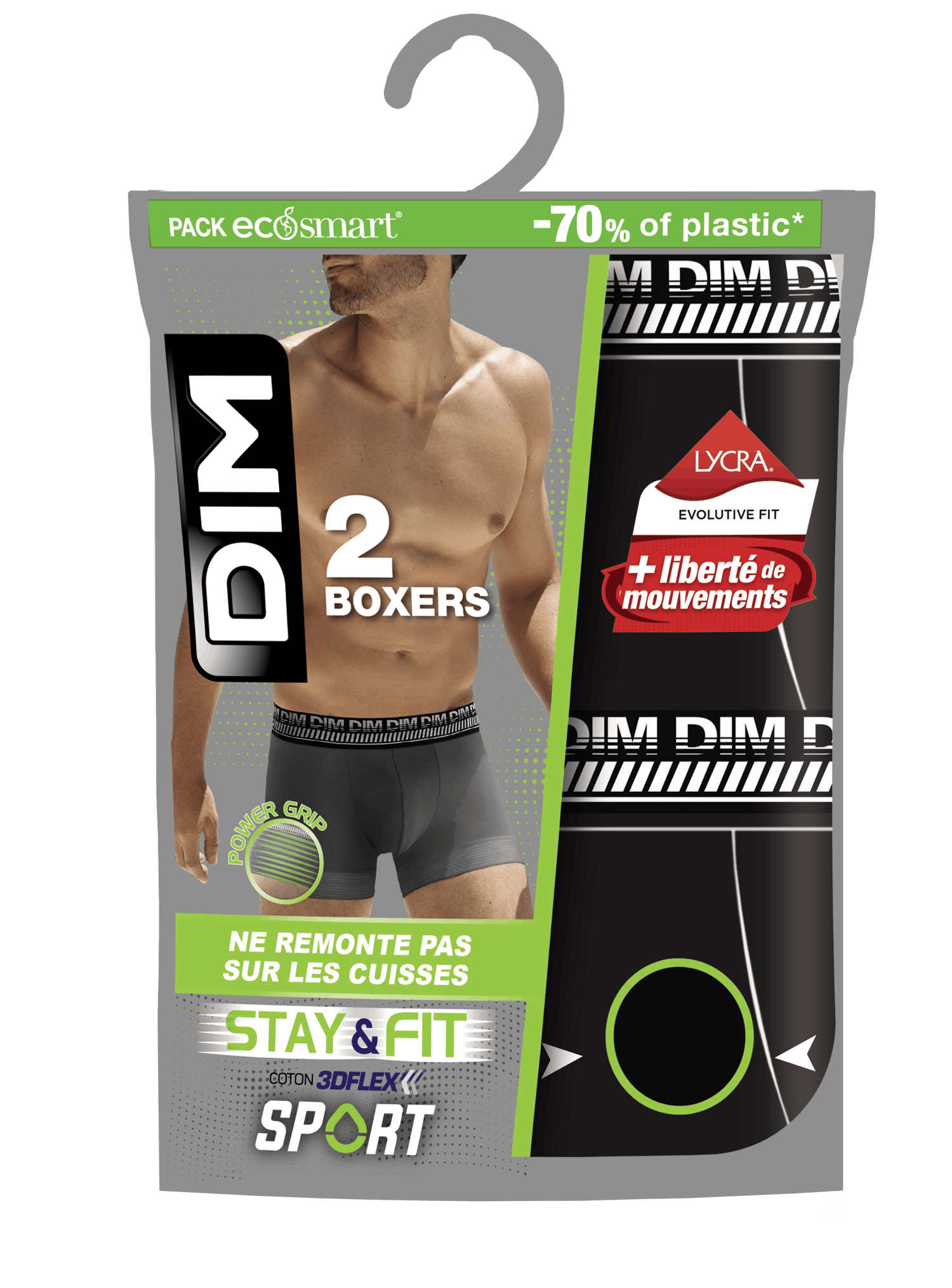 Dim Lot 2 Boxers Stay & Fit Noir