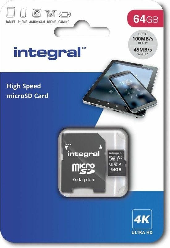 Integral Micro Sd 4k Geheugenkaart 64 Gb