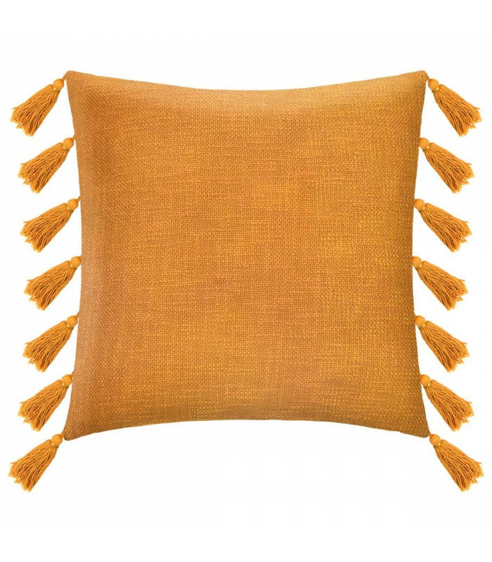 Coussin Pompons Gypsy 50x50cm Ocre