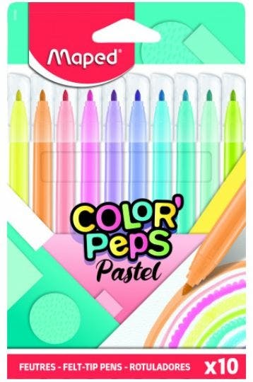 Pochette De 10 Feutres Colors Peps Pastel - Maped 