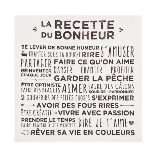 The Recipe For Happiness Printed Wall Canvas 38 X 38 Cm