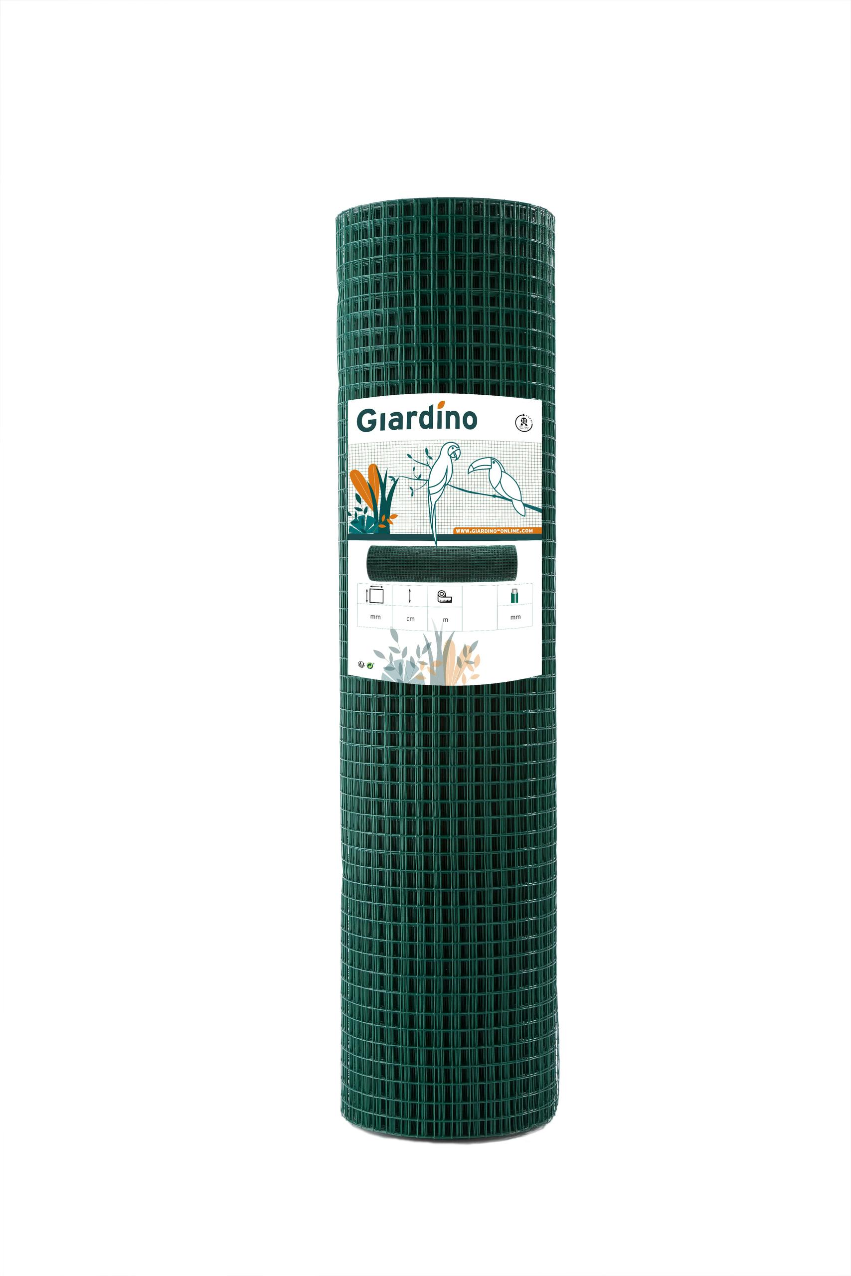 Giardino, Grillage Soudé, Plastifié, 25.4x2.3mmx102cmx25m Ral 6005 Vert