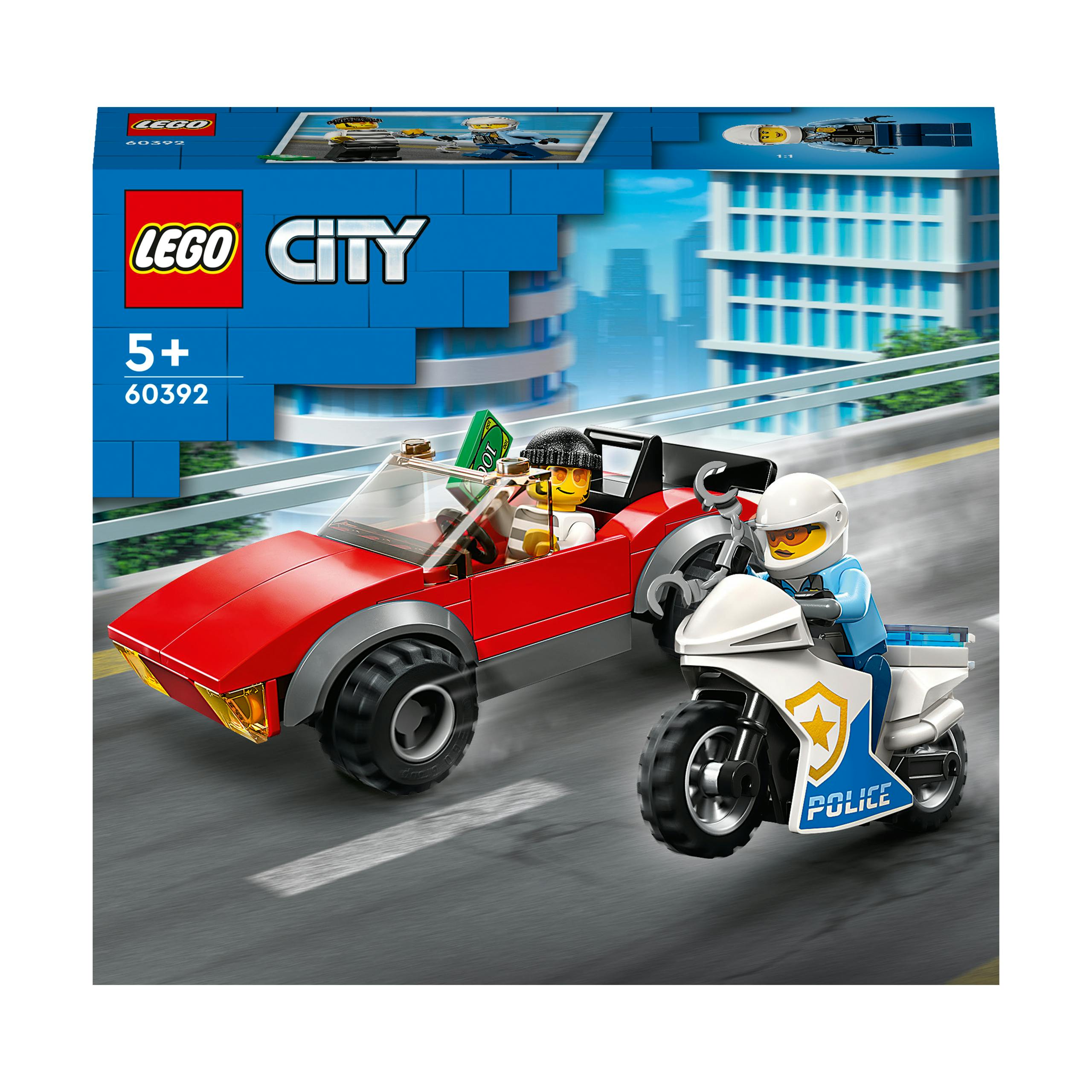 LEGO City Achtervolging Auto Op Politiemotor (60392)