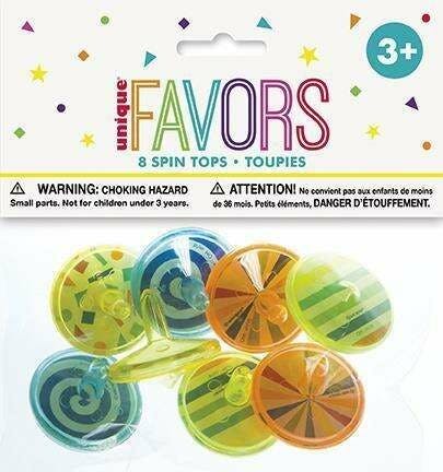 8 Plastic Spin Tops
