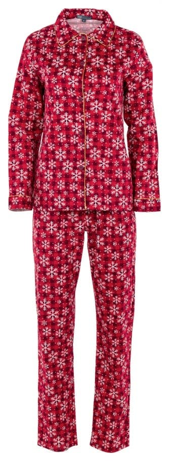 Pyjama De Noël Dame Flanelle Rouge
