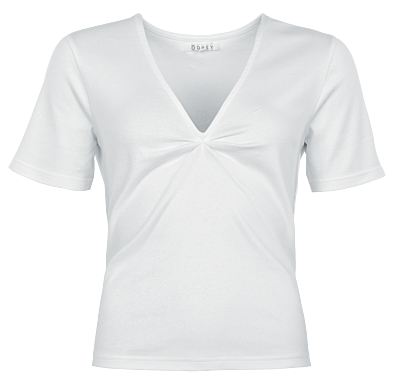 T-shirt Take Care Fantasy Blanc Col En V