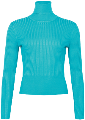 ôdrey Pull Col Roulé Turquoise