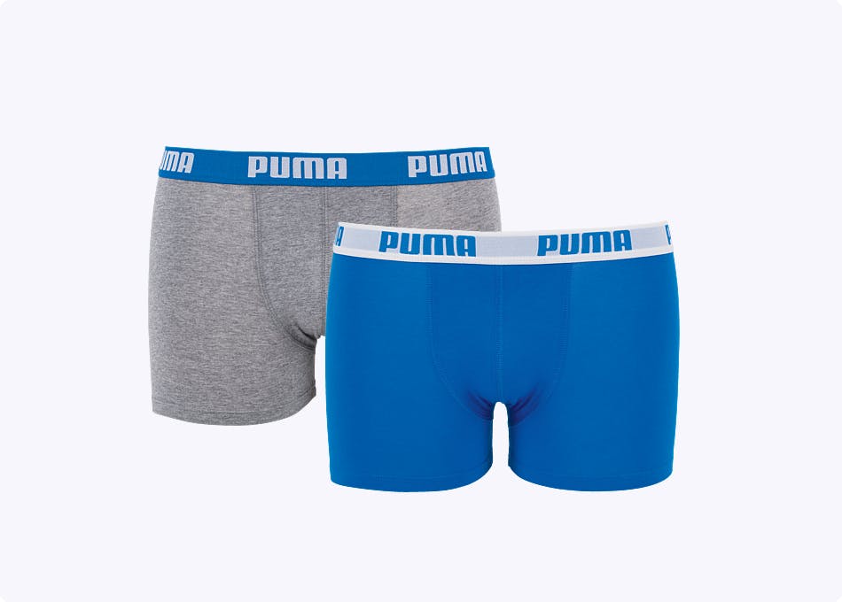 Puma Lot 2 Boxers Bleu & Gris Garçon
