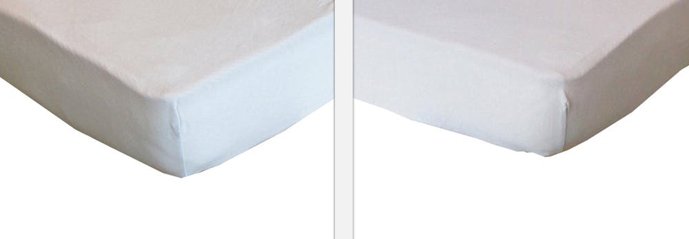 Draps housse 70 x 140 cm lot de 2 blanc/beige