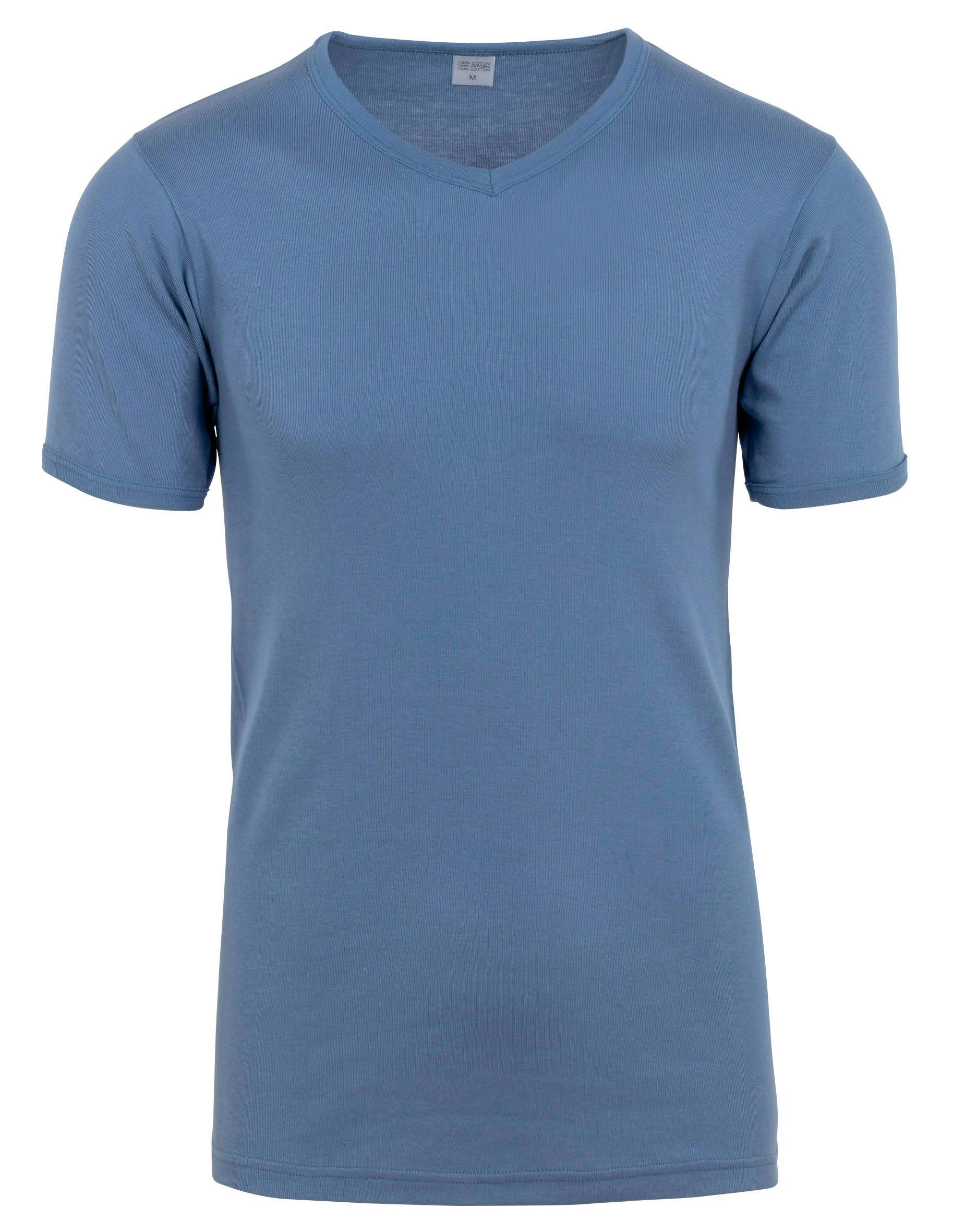 T-shirt Col V Homme Bleu