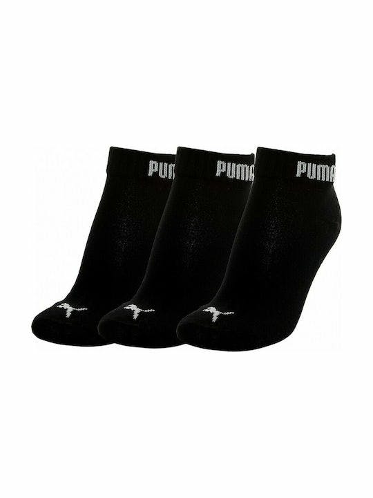 Puma 3 Paar Zwarte Kwart Sokken
