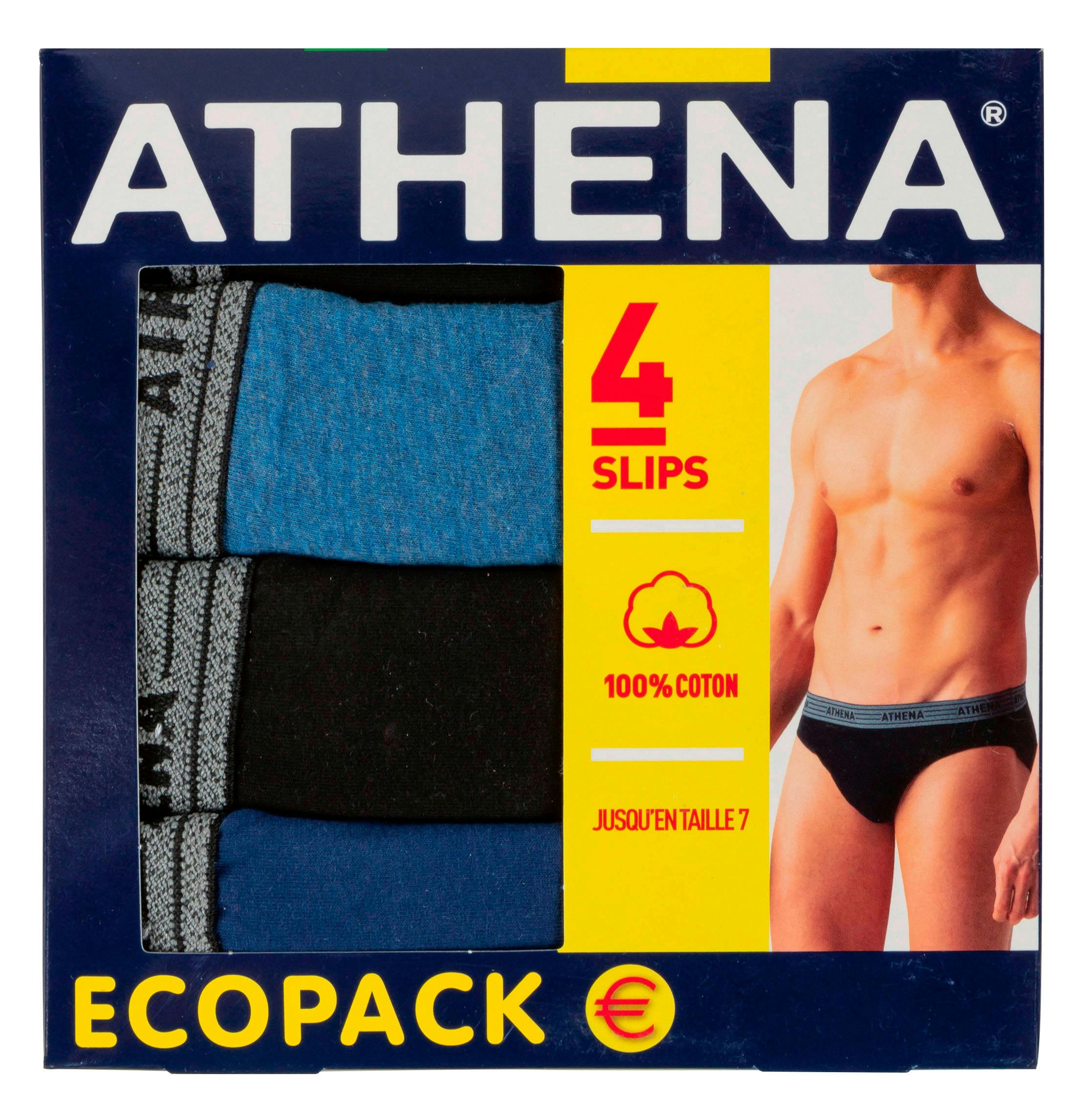Athena Lot 4 Slips Ecopack Noir/bleu