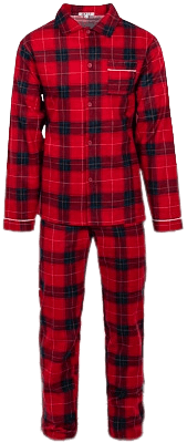 Pyjama Flanelle Carreaux Rouge Homme