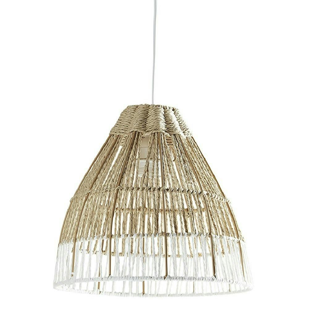 Hanglamp Met Kap Van Natuurlijk Wit Imitatie Jute Koord