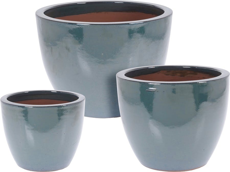 Pot Ceramique Bleu Vitre X3